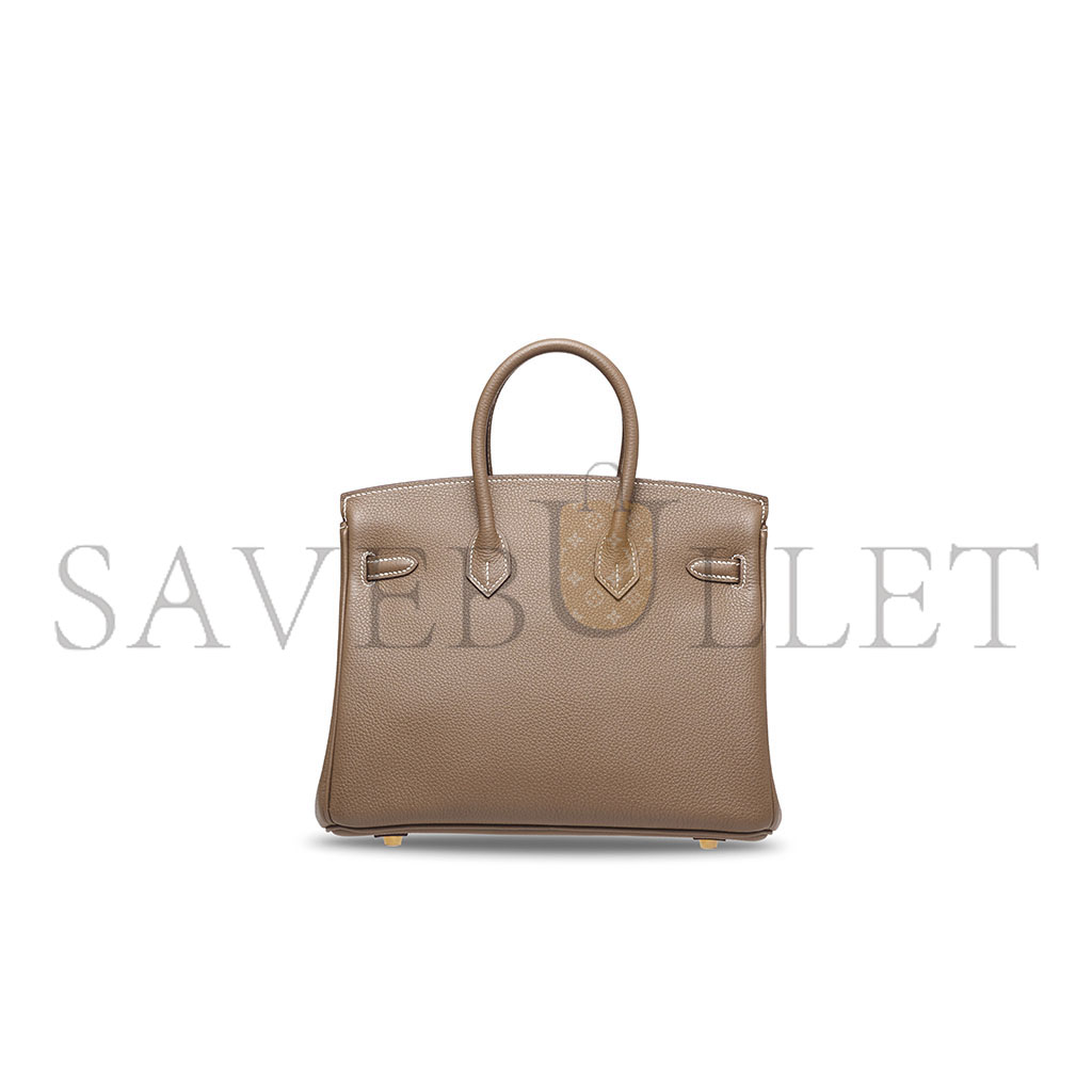 HERMES MASTER BIRKIN 25 EPSOM LEATHER MILK TEA GOLD BUCKLE HANDBAG 631655 (25*20*13cm)